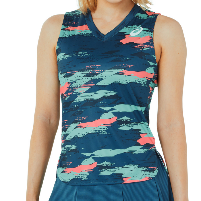 Asics Match Graphic Womens Tennis Tank - Light Indigo