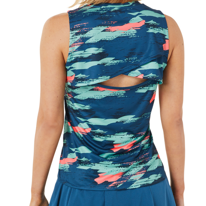 Asics Match Graphic Womens Tennis Tank - Light Indigo