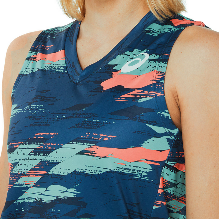 Asics Match Graphic Womens Tennis Tank - Light Indigo
