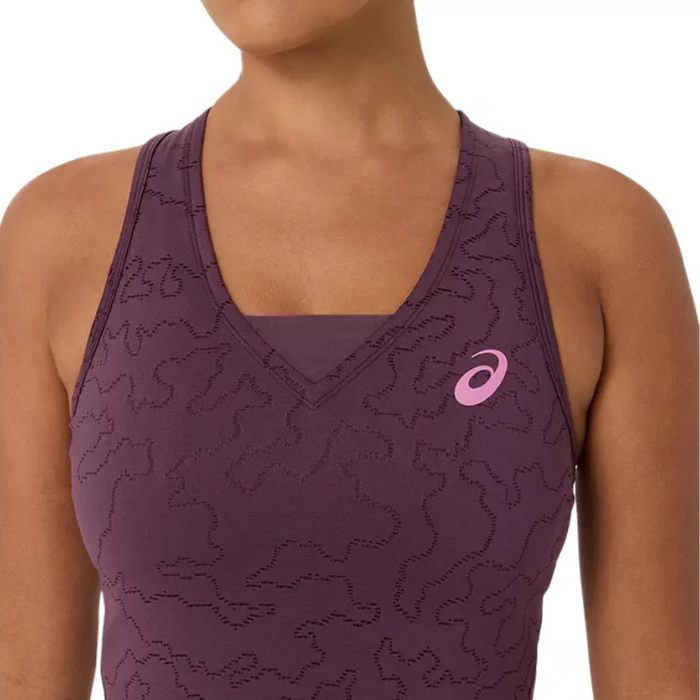 Asics MATCH JACQUARD Womens Tennis Dress - Dark Aubergine