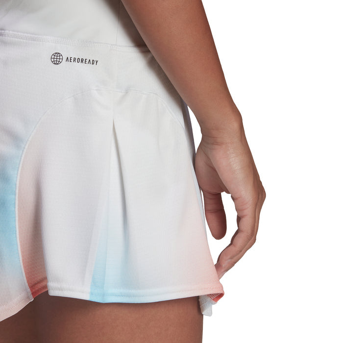 Adidas Match Melbourne Womens Tennis Skirt - White/Black/Vivid Red