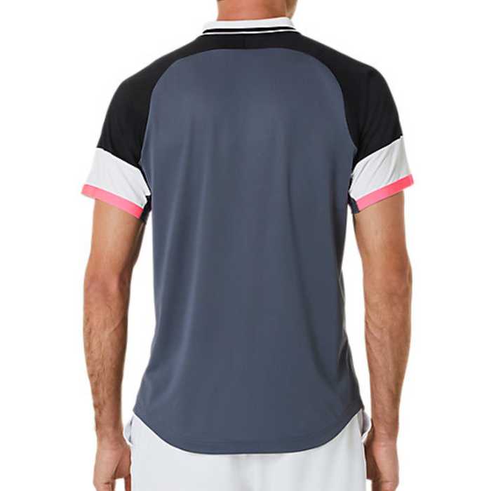 Asics Match Men Tennis Polo Shirt - Black/Carrier Grey