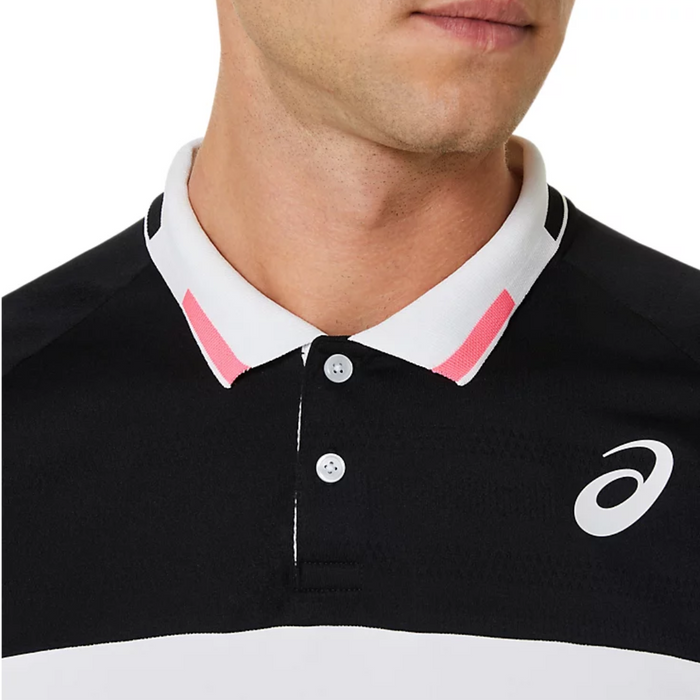 Asics Match Men Tennis Polo Shirt - Black/Carrier Grey