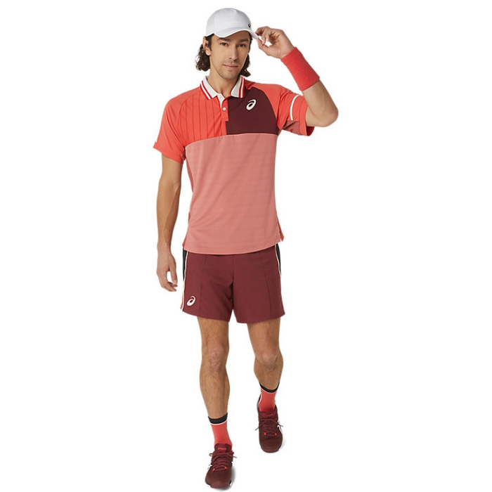 Asics Match Men Tennis Polo Shirt - Red Snapper
