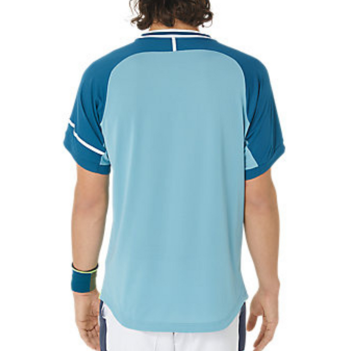 Asics Match Short Sleeve Mens Tennis Top - Aquamarine