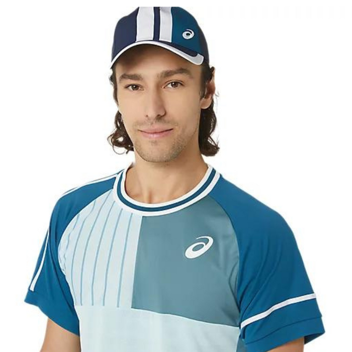 Asics Match Short Sleeve Mens Tennis Top - Aquamarine