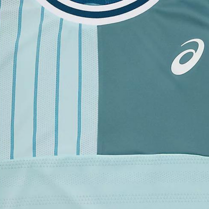 Asics Match Short Sleeve Mens Tennis Top - Aquamarine