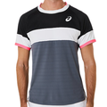 Asics Match Short Sleeved Men Tennis Top - Performance Black/Carrier Grey
