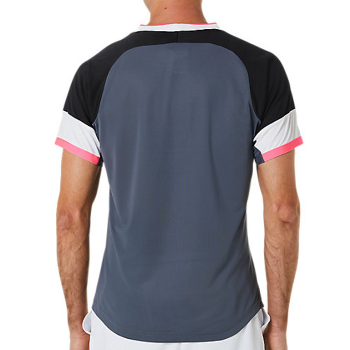 Asics Match Short Sleeved Men Tennis Top - Performance Black/Carrier Grey