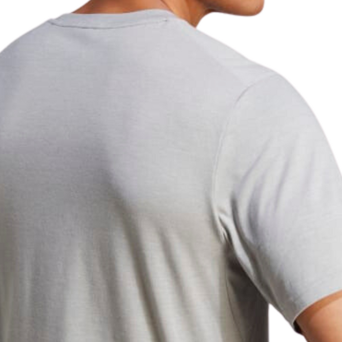 Adidas Medium Train Essentials Feelready Logo Training Men Tennis Tee - Grey Heather / Black