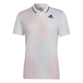Adidas Melbourne Free lift Tennis Polo - White/Legacy Burgandy/Sky Rush