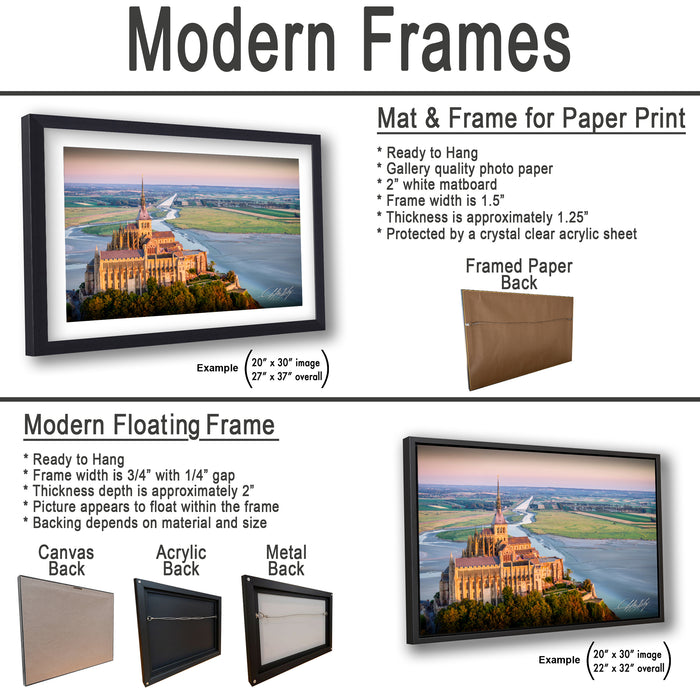 Mont Saint-Michel Poster, Normandy Sunset Wall Art, Stormy Sky