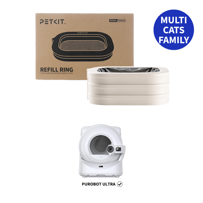Refill ring bundle, suitable for multi-cat households, available in 5-pack and 10-pack variations.