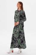 MUNI MUNI - Printed Long Viscose Dress - green