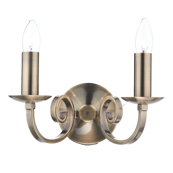 Murray Double Wall Bracket Antique Brass<br>Antique Brass