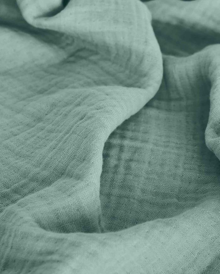 Muslin Cotton Bathrobe - Jade Green