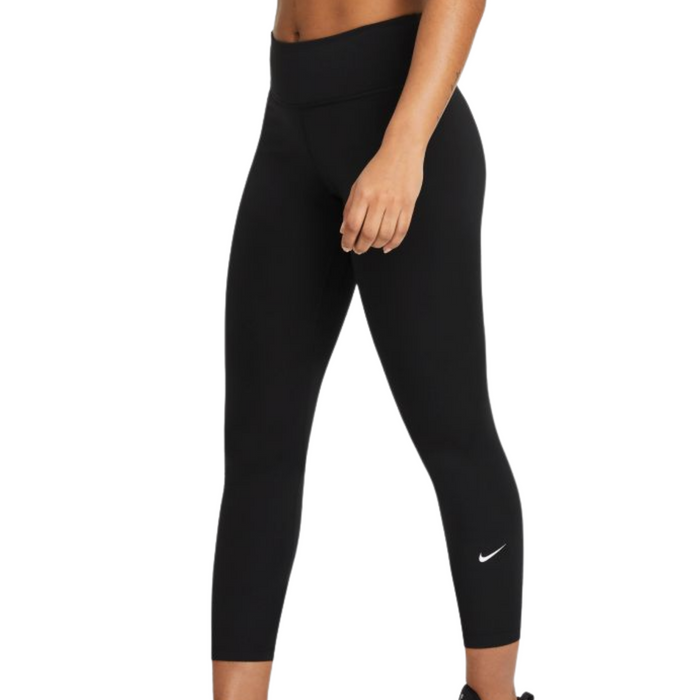 Nike One Mid-Rise Crop Women Tennis Leggings - Black/White