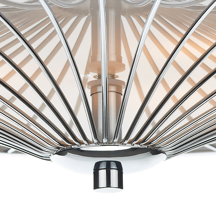 Oslo 3 Light Flush Polished Chrome/ White<br>Polished Chrome