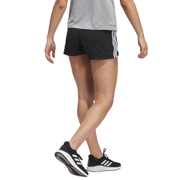 Adidas Pacer 3 Stripe Knit Tennis Short - Black/White