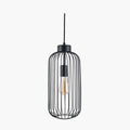 Pacific Dania Matt Black Metal Wire Tall Pendant 35-304