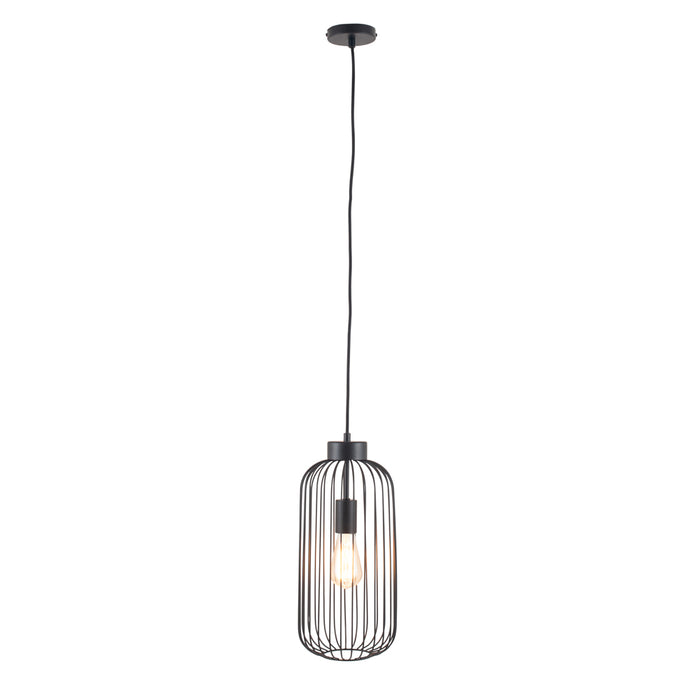 Pacific Dania Matt Black Metal Wire Tall Pendant 35-304