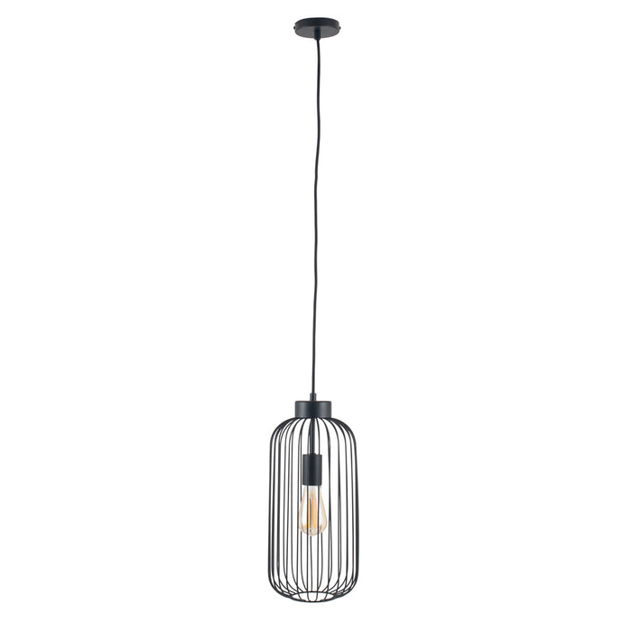 Pacific Dania Matt Black Metal Wire Tall Pendant 35-304