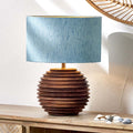 Pacific Stellan 35cm Duck Egg Slubbed Faux Silk Gold Lined Cylinder Shade 36-068-14DE