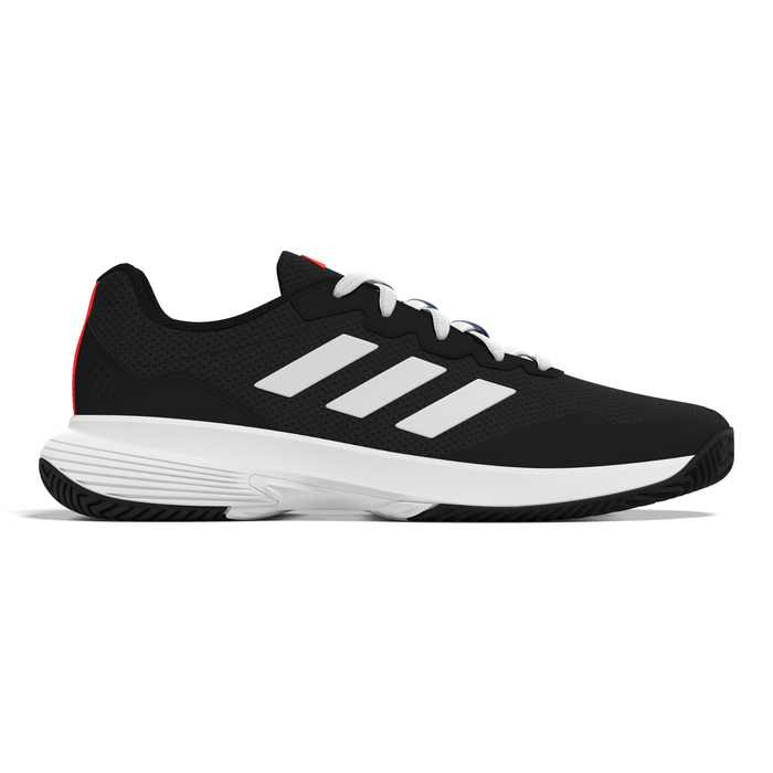 Adidas Performance Game Court 2.0 Mens Tennis Shoes - Core Black/Footwear White/Solar Red