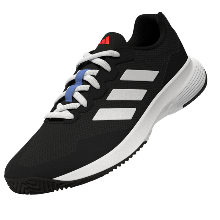 Adidas Performance Game Court 2.0 Mens Tennis Shoes - Core Black/Footwear White/Solar Red