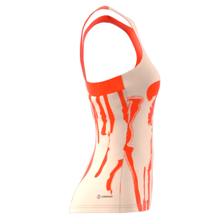 Adidas Performance Thebe Magugu New York Y-Back Tennis Tank Top - Ecru Tint/Impact Orange
