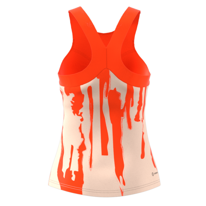 Adidas Performance Thebe Magugu New York Y-Back Tennis Tank Top - Ecru Tint/Impact Orange