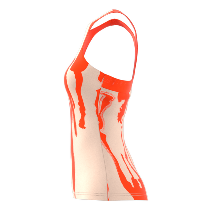 Adidas Performance Thebe Magugu New York Y-Back Tennis Tank Top - Ecru Tint/Impact Orange
