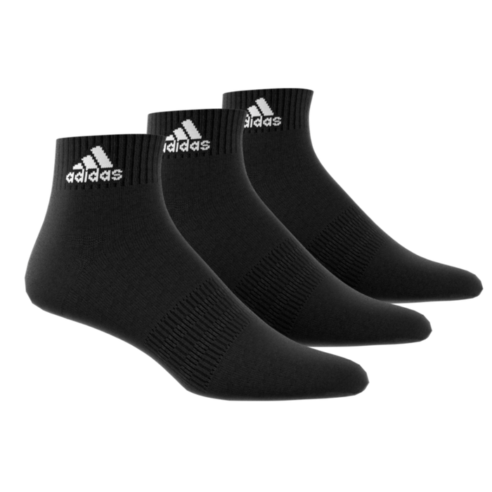 Adidas Performance Thin and Light 3 Pairs Tennis Ankle Socks - Black/White
