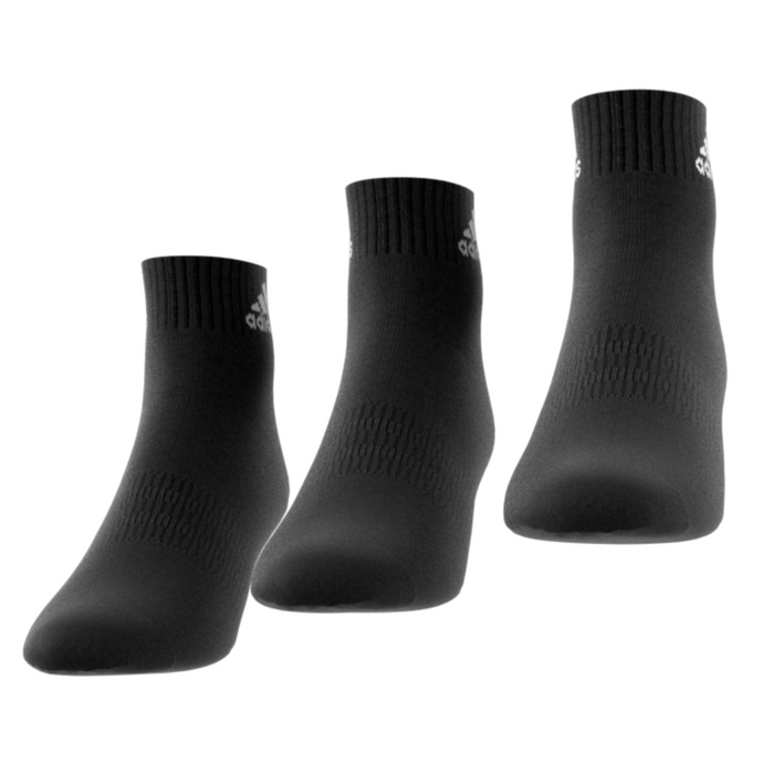 Adidas Performance Thin and Light 3 Pairs Tennis Ankle Socks - Black/White