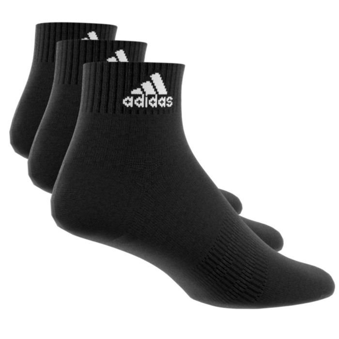 Adidas Performance Thin and Light 3 Pairs Tennis Ankle Socks - Black/White