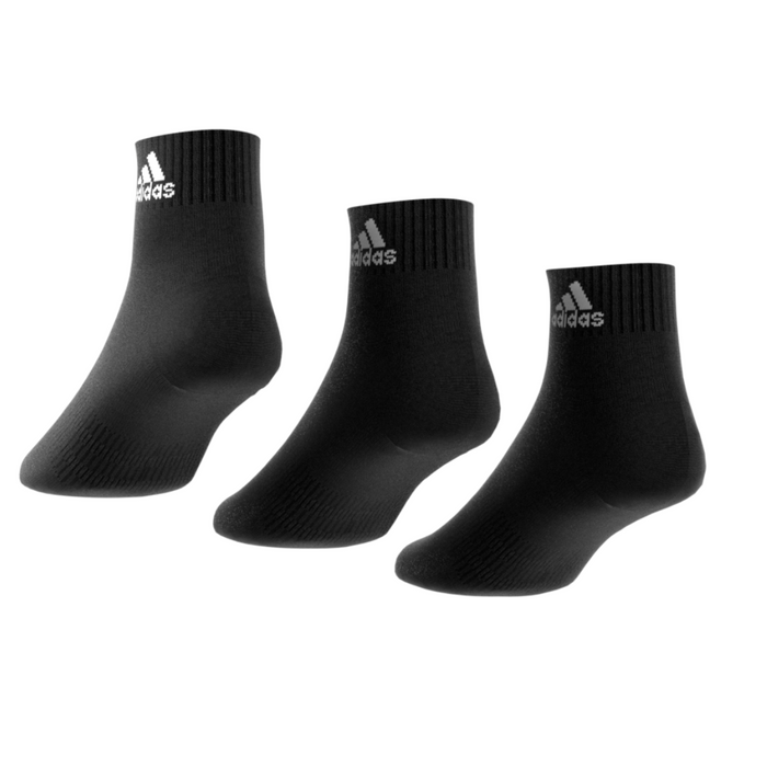 Adidas Performance Thin and Light 3 Pairs Tennis Ankle Socks - Black/White