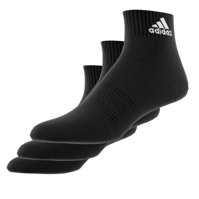 Adidas Performance Thin and Light 3 Pairs Tennis Ankle Socks - Black/White