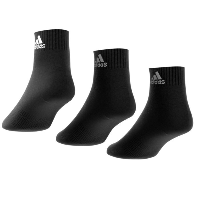 Adidas Performance Thin and Light 3 Pairs Tennis Ankle Socks - Black/White