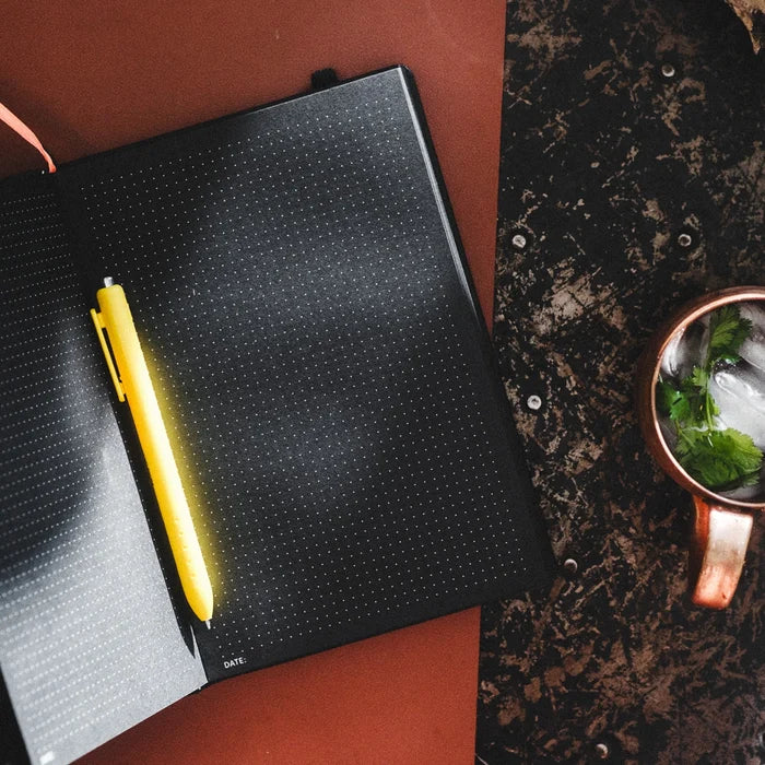 Personalized Black Dot Grid Notebook (B5) – Notsu Vegan Leather Journal