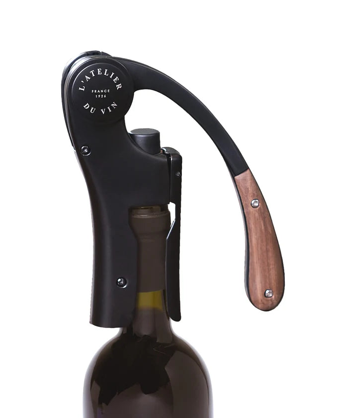 Personalized L'Atelier du Vin Lever Wine Opener (Wood & Black)