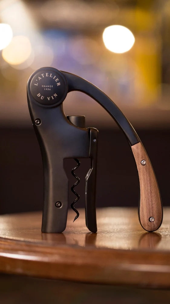 Personalized L'Atelier du Vin Lever Wine Opener (Wood & Black)