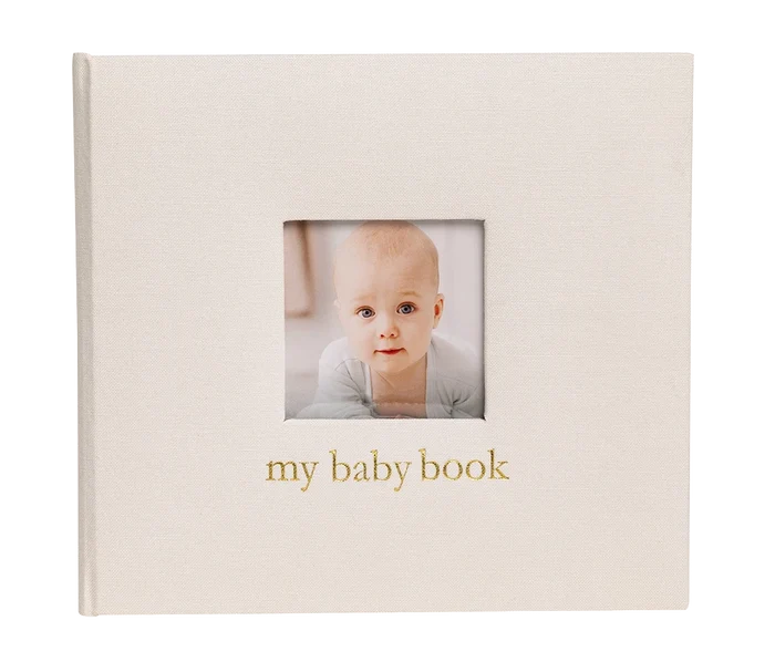 Personalized Linen Baby Memory Book