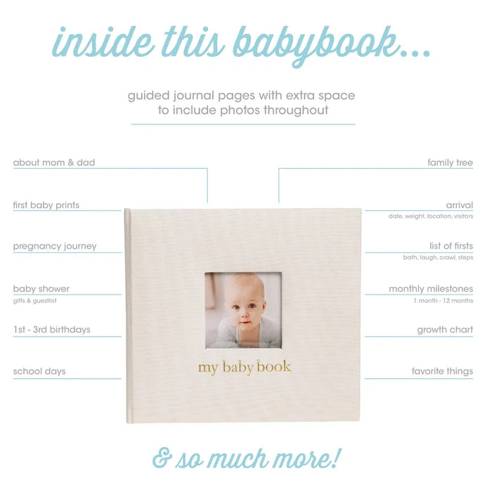 Personalized Linen Baby Memory Book