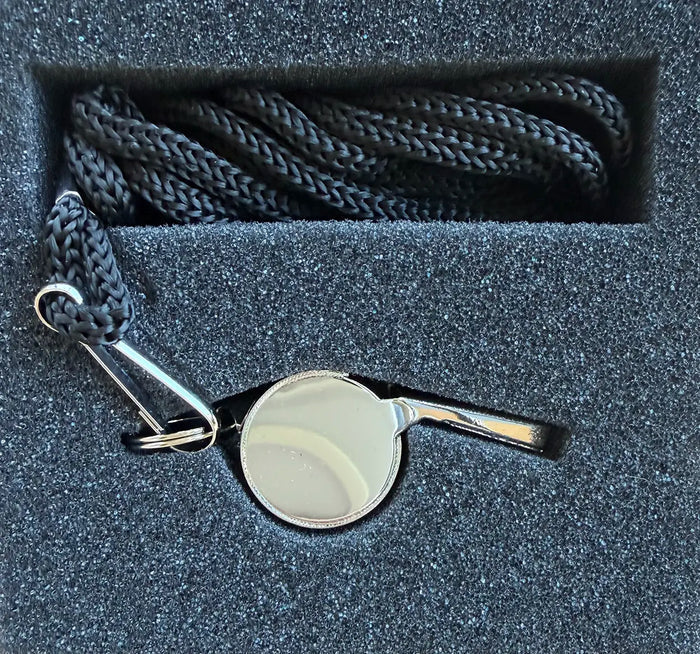 Custom engraved whistle with lanyard for coaches and referees
