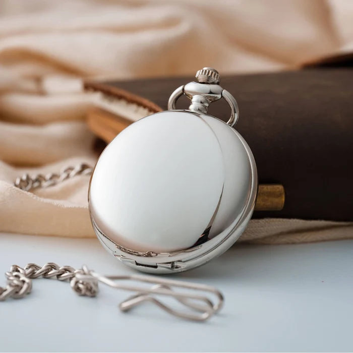Personalized Silver Pocket Watch