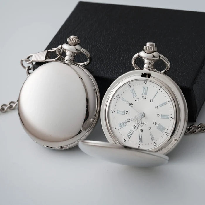Personalized Silver Pocket Watch