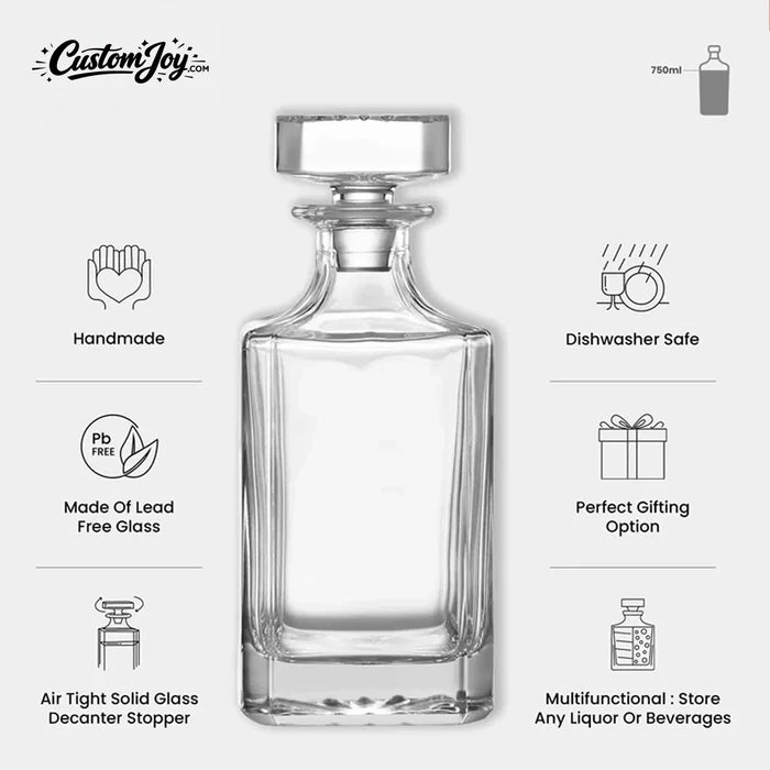Personalized Square Whiskey Decanter (750ml)