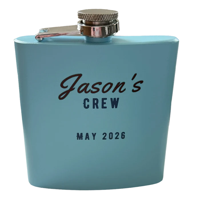 Personalized Stainless Steel Flask (Light Blue)