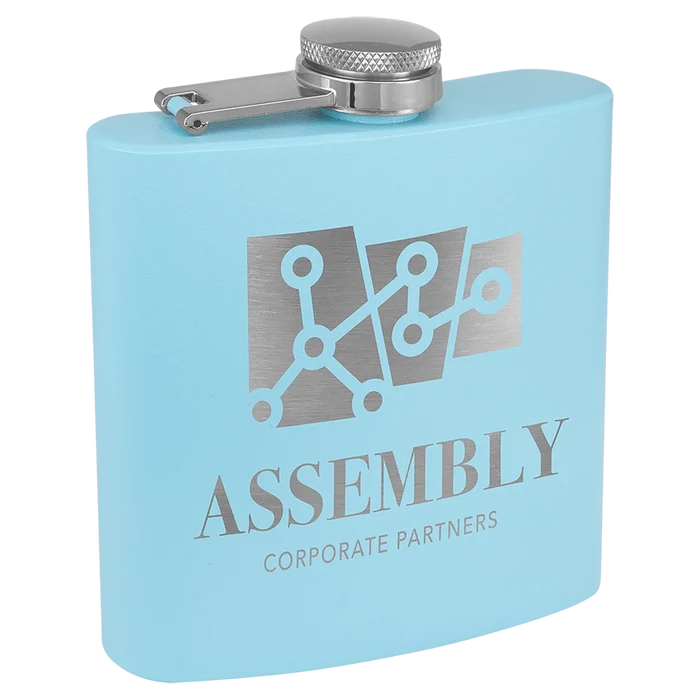 Personalized Stainless Steel Flask (Light Blue)