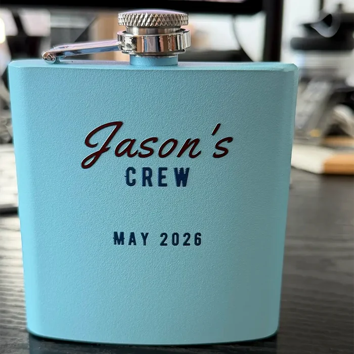 Personalized Stainless Steel Flask (Light Blue)
